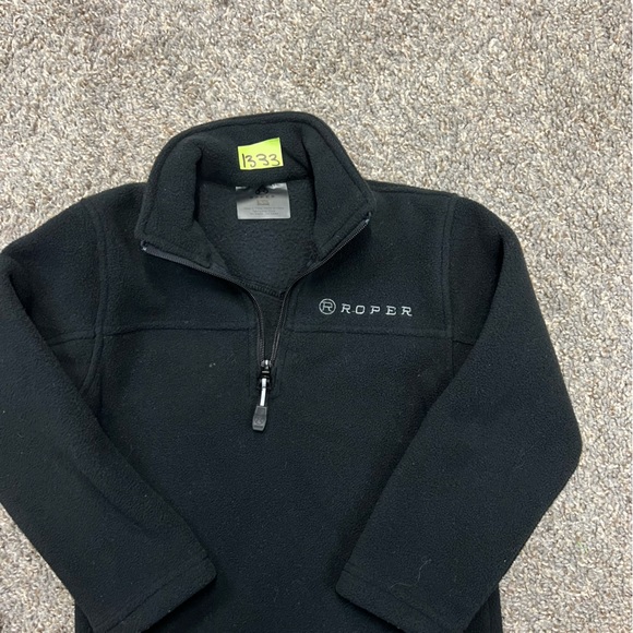 Roper jacket boys XS black quarter zip fleece pullover western - Picture 2 of 9